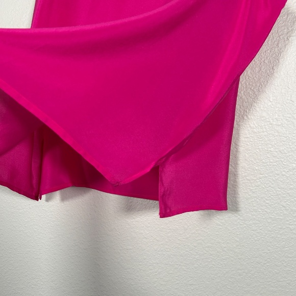 Maurada plus size 1X sleeveless blouse Hot pink 100% silk vintage satin - Picture 4 of 9